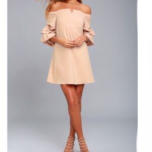 J.O.A Kali Blush Pink Ruffle Sleeve Dress